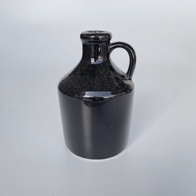 BOTTLE, Stoneware or Pottery Jug - Small Black
